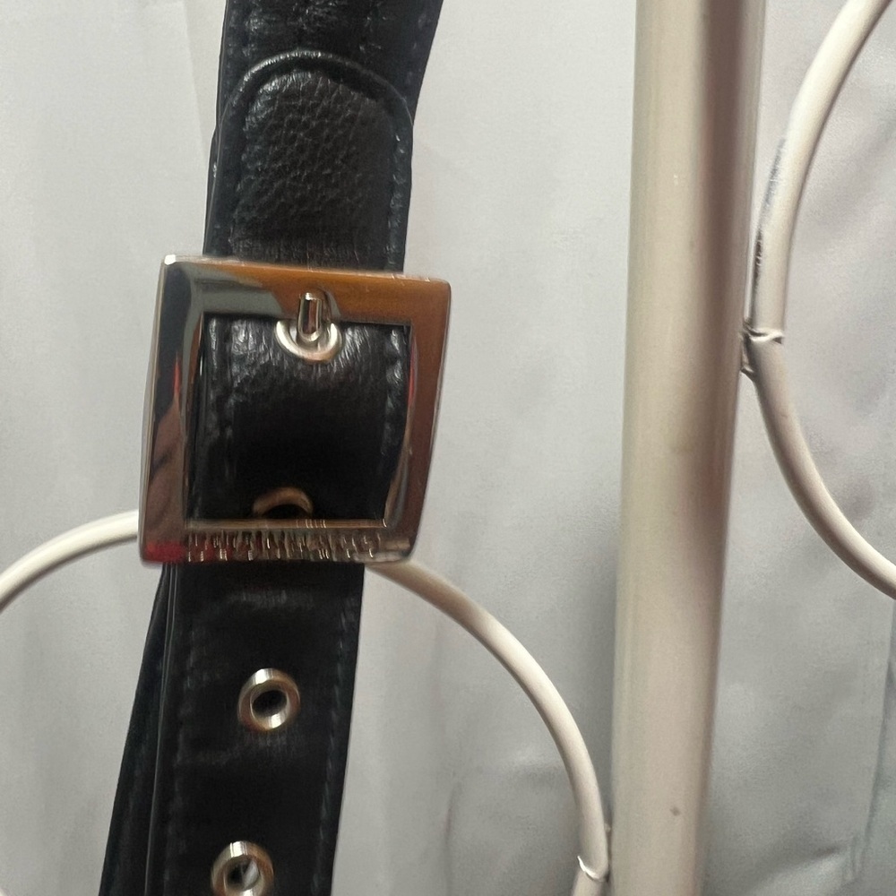 Stone & Co Black Pebbled Leather Crossbody Bag Silver Hardware Teal Lining - Picture 8 of 13